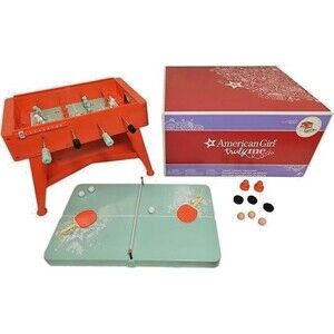 AMERICAN GIRL 3-in-1 GAME NIGHT TABLE Foosball Ping Pong Air Hockey NIB FRH99